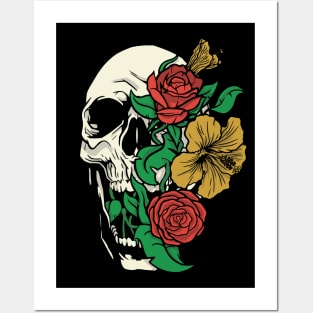 Flower Skull Posters and Art